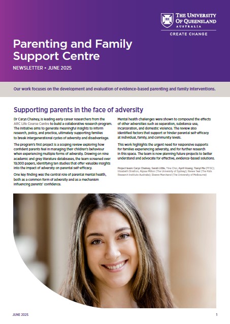 The front cover of the December 2024 newsletter for The Parenting and Family Support Centre